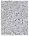 Exquisite Rugs Mosaic Leather Cowhide Rug In Silver