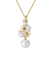 Pearls 14k 0.16 Ct. Tw. Diamond Various Akoya Pearl Necklace