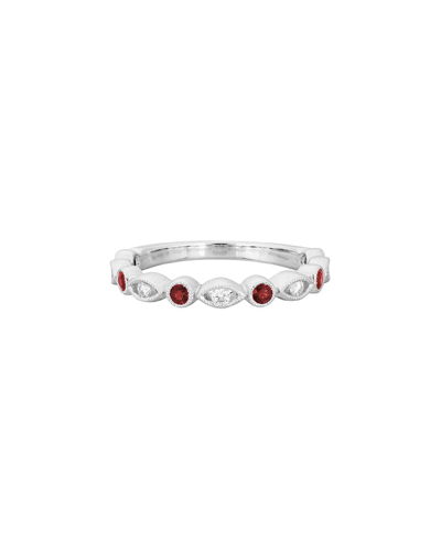 Diamond Select Cuts 14k Diamond .11 Ct. & .27 Ct. Ruby Ring