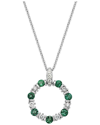 Gemstones 14k Diamond .20 Ct. & .45 Ct. Emerald Pendant Necklace