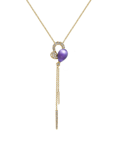 Gemstones 14k 3.39 Ct. Tw. Diamond & Amethyst Pendant Necklace