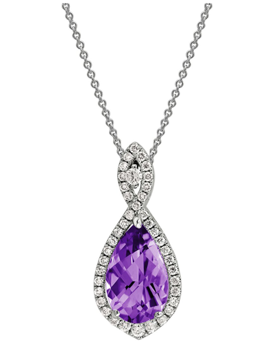 Diamond Select Cuts 14k Diamond .25 Ct. & 2.0 Ct. Amethyst Necklace