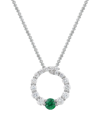 Gemstones 14k Diamond .32 Ct. & .13 Ct. Emerald Pendant Necklace