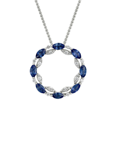 Diamond Select Cuts 14k 1.65 Ct. Tw. Diamond & Blue Sapphire Necklace