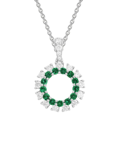Diamond Select Cuts 14k Diamond .27 Ct. & .21 Ct. Emerald Necklace