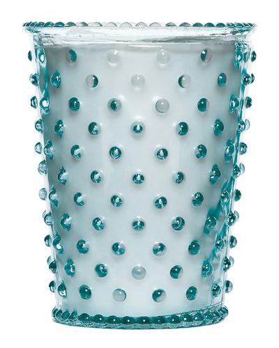 Simpatico Blue Agave Hobnail Glass Candle