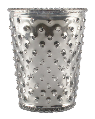Simpatico Vanilla Bean Limited Edition Hobnail Glass Candle In Silver