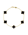 Italian Gold 14k Onyx Chain Bracelet