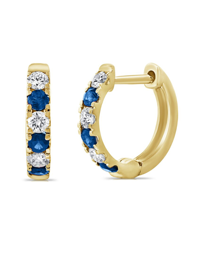 Sabrina Designs 14k 0.54 Ct. Tw. Diamond & Sapphire Huggie Earrings