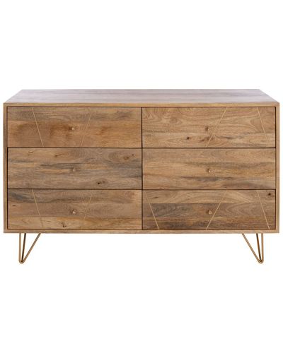 Safavieh Couture Marigold 6 Drawer Dresser In Natural