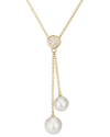 PEARLS 14K 0.05 CT. TW. DIAMOND 5.5-6.5 PEARL NECKLACE