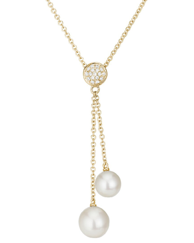 Pearls 14k Diamond 5.5-6.5 Pearl Necklace