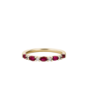Gemstones 14k Diamond .06 Ct. & .49 Ct. Ruby Single Row Ring