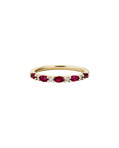 Gemstones 14k 0.54 Ct. Tw. Diamond & Ruby Single Row Ring