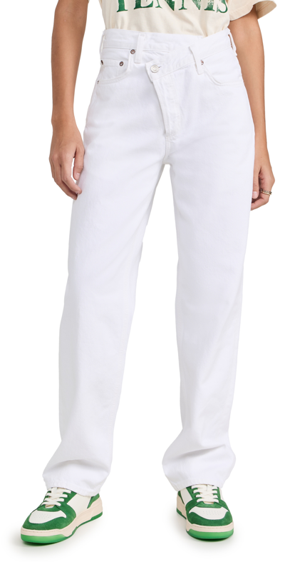 Agolde Criss Cross Jeans In Milkshake White