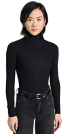 Frame Black Subtle Shine Long Sleeve T-shirt In Noir