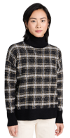 Splendid Ginny Plaid Turtleneck Sweater In Black Plaid