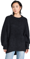 FREE PEOPLE TEDDY SWEATER TUNIC BLACK