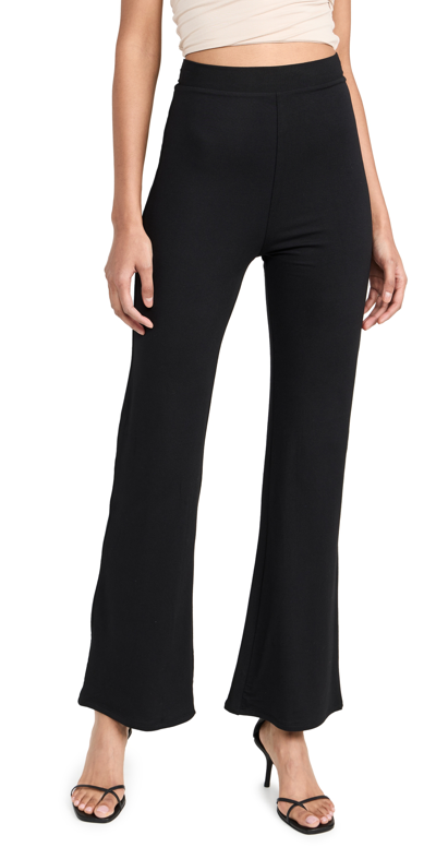 Re Ona Signature Wide Leg Modal Pant In Black