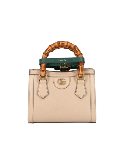 Gucci 'diana' Mini Tote Bag In Beige