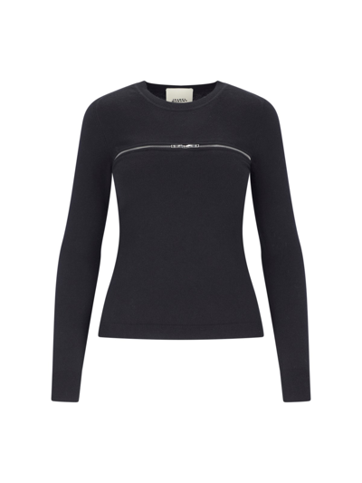 Isabel Marant Zip Detail Sweater In Black  