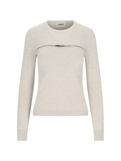 Isabel Marant Zip Detail Jumper In Beige