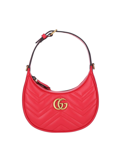 Gucci Gg Marmont Leahter Mini Bag In Red