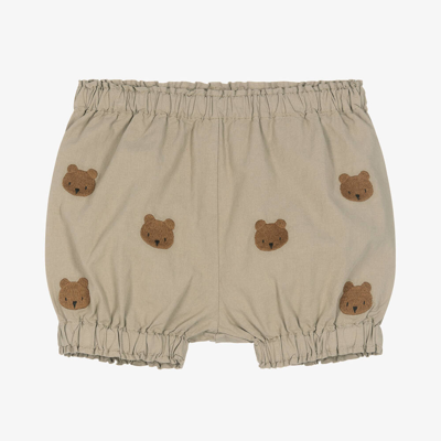Donsje Babies' Sage Green Teddy Bear Shorts