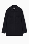 Cos Patch-pocket Wool Overshirt In Blue