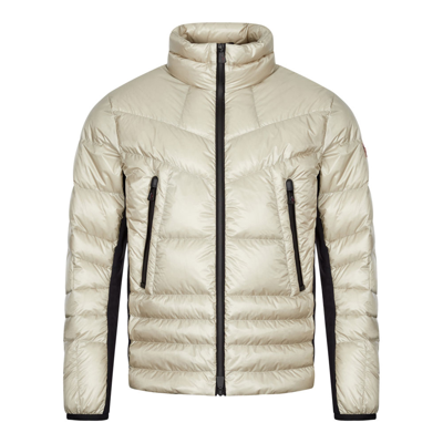 Moncler Grenoble Canmore Logo Patch Down Jacket In Cream