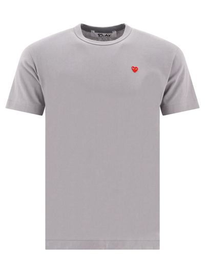 Comme Des Garçons Play "heart" T-shirt In Grey