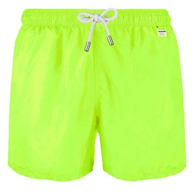 Mc2 Saint Barth Man Fluo Yellow Swim Shorts Pantone Special Edition In Green