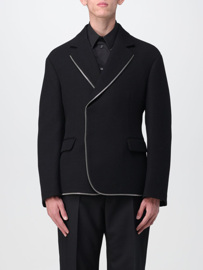 Off-white Zip-trim Virgin-wool Blazer In Black