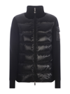 Moncler Knit-sleeve Padded Jacket In Nero