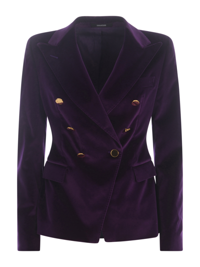Tagliatore J-alicya Double-breasted Jacket In Purple