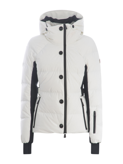 Moncler Guyane Tech & Nylon Down Jacket In Bianco