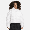 Nike Women's  Sportswear Swoosh Puffer Primaloftâ® Therma-fit Oversized Hooded Jacket In White