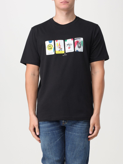 Ps By Paul Smith Tarot-cards Cotton T-shirt In Black