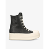 Rick Owens Ramone Bumper Sole High-top Leather Trainers In Blk/white