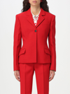 Ferragamo Wool Double Natte One-button Blazer Jacket In Red