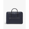 Smythson Large Briefcase With Zip Front In Ludlow In Navy