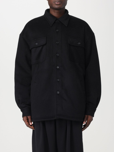 Willy Chavarria Felted Button-up Shirt Jacket In Black