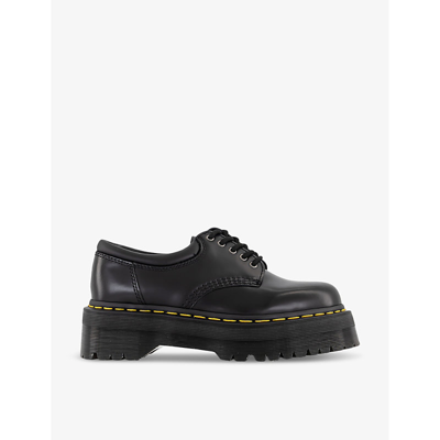 Dr. Martens' Dr. Martens Women's Black 8053 Quad Platform-sole Leather Lace-up Shoes In Purple