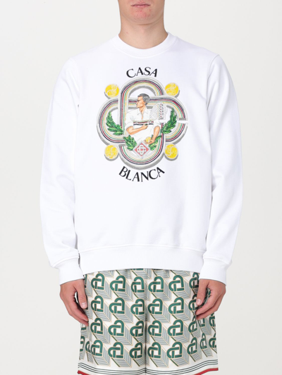 Casablanca Le Joueur Organic Cotton Sweatshirt In White