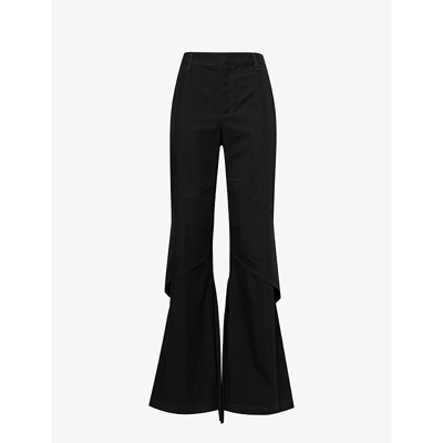 Dion Lee Draped-panel Flared Trousers In Black