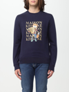 Maison Kitsuné Fox Champion Cotton Sweatshirt In Blue