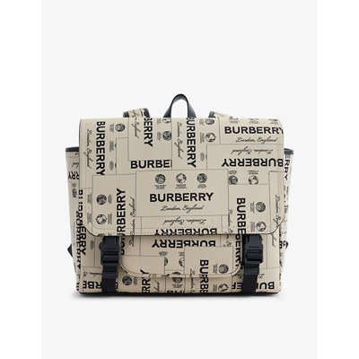 Burberry Boys Archive Beige Ip Pat Kids' Brand-print Woven-blend Messenger Backpack