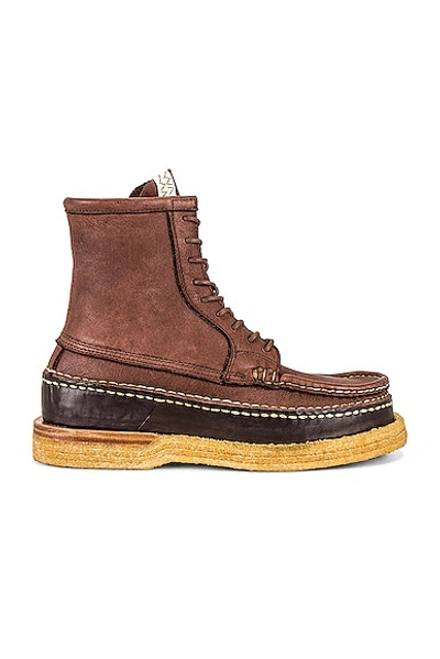 Visvim Cheekag Folk Boot In Dark Brown