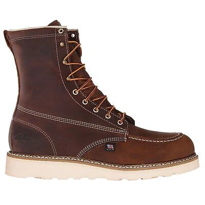 Pre-owned Thorogood 8 Inch Toe Safety Toe 804-4478 Brown Mens Leather Work Boots