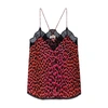 Zadig & Voltaire Christy Animal Print Silk Camisole In Rose